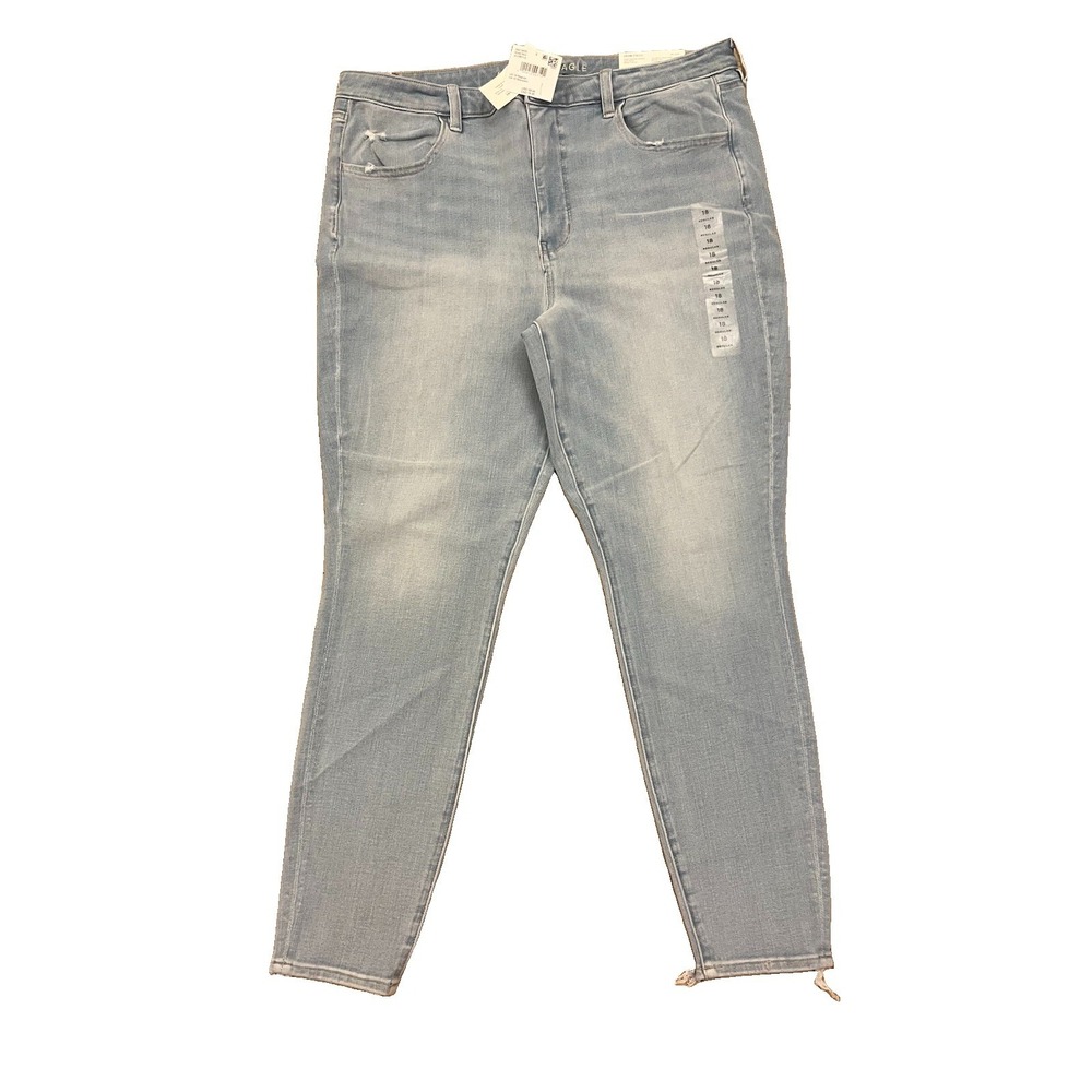 AMERICAN EAGLE NWT Women's Hi Rise Jeggings Dream Stretch Light Wash Sz 18 R